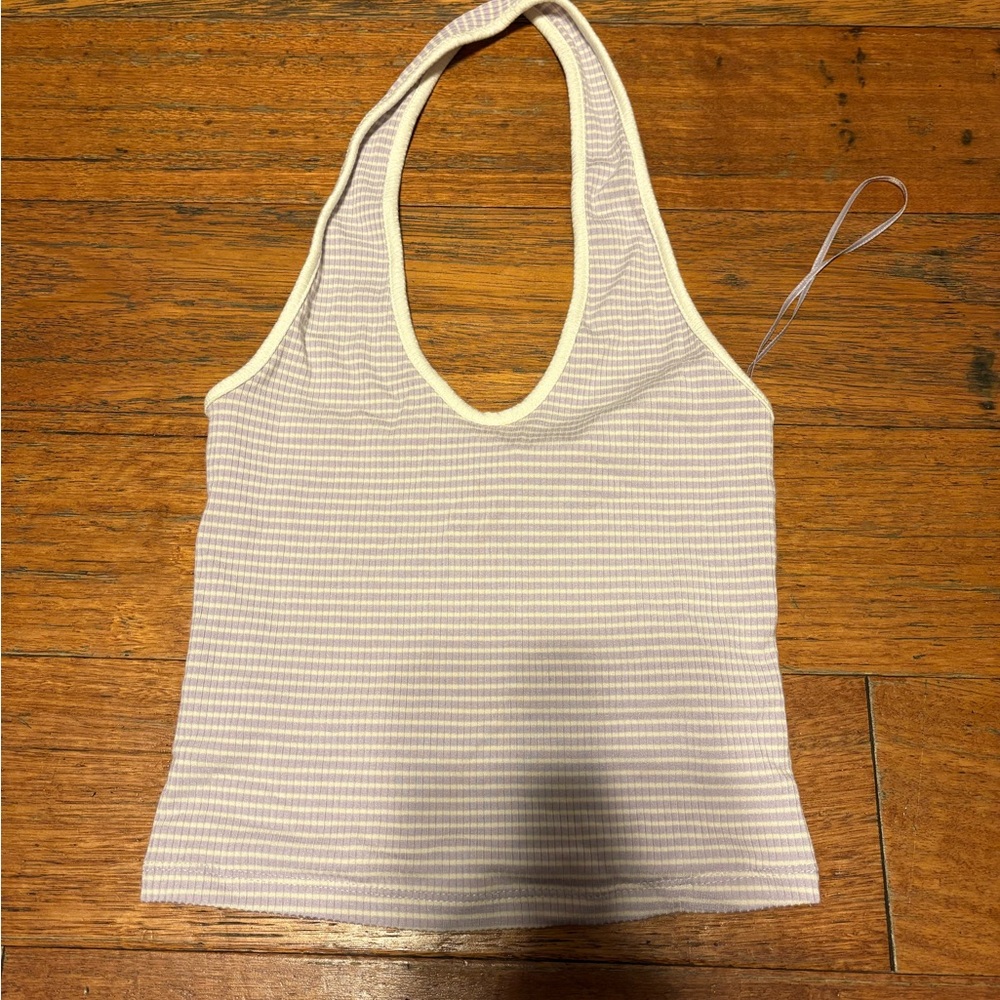 BDG Lavender and White Halter Camisole